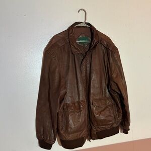 Vintage Hill and Archer Brown Leather Jacket